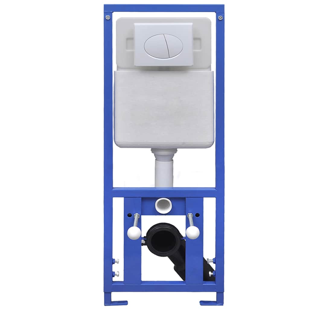 vidaXL Wand-WC ohne Spülrand mit Einbau-Spülkasten Keramik Weiß