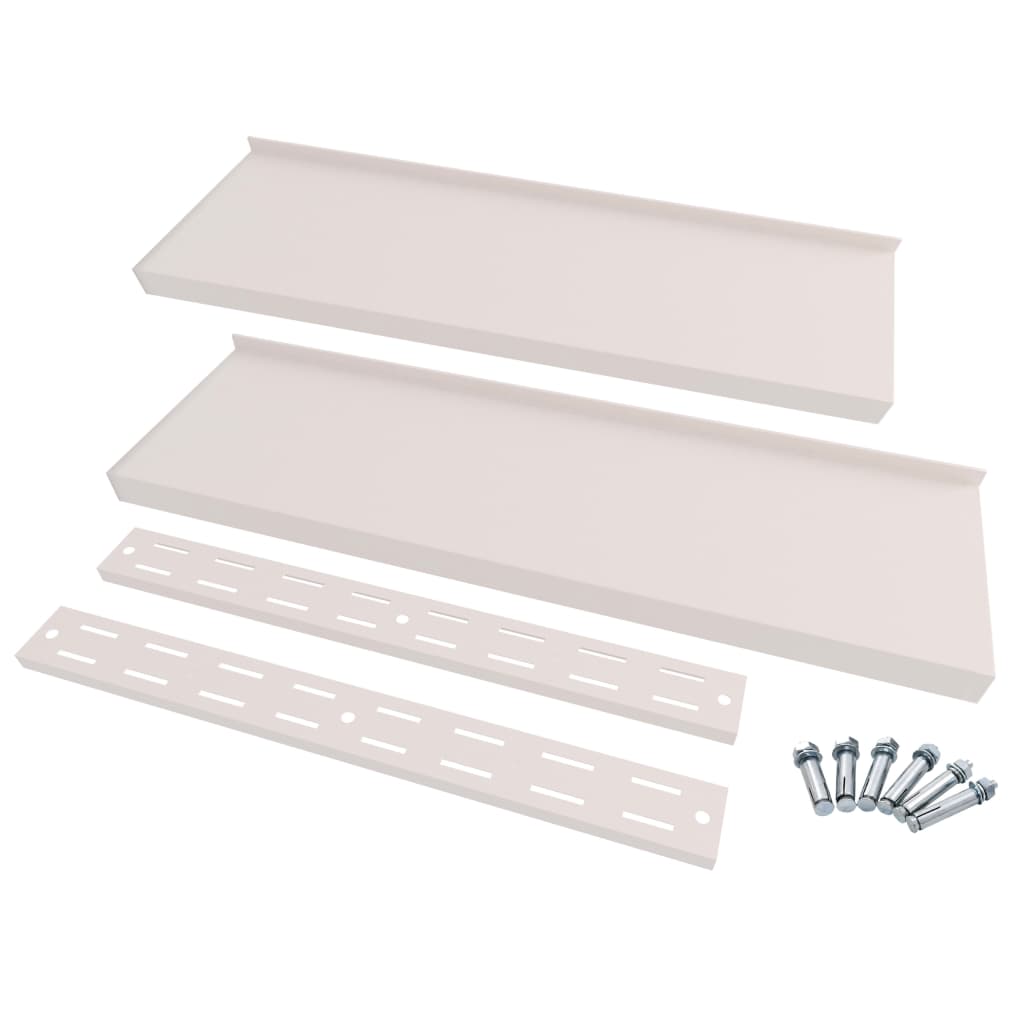 vidaXL Schweberegale mit 2 Böden 2 Stk. Edelstahl 200x30 cm