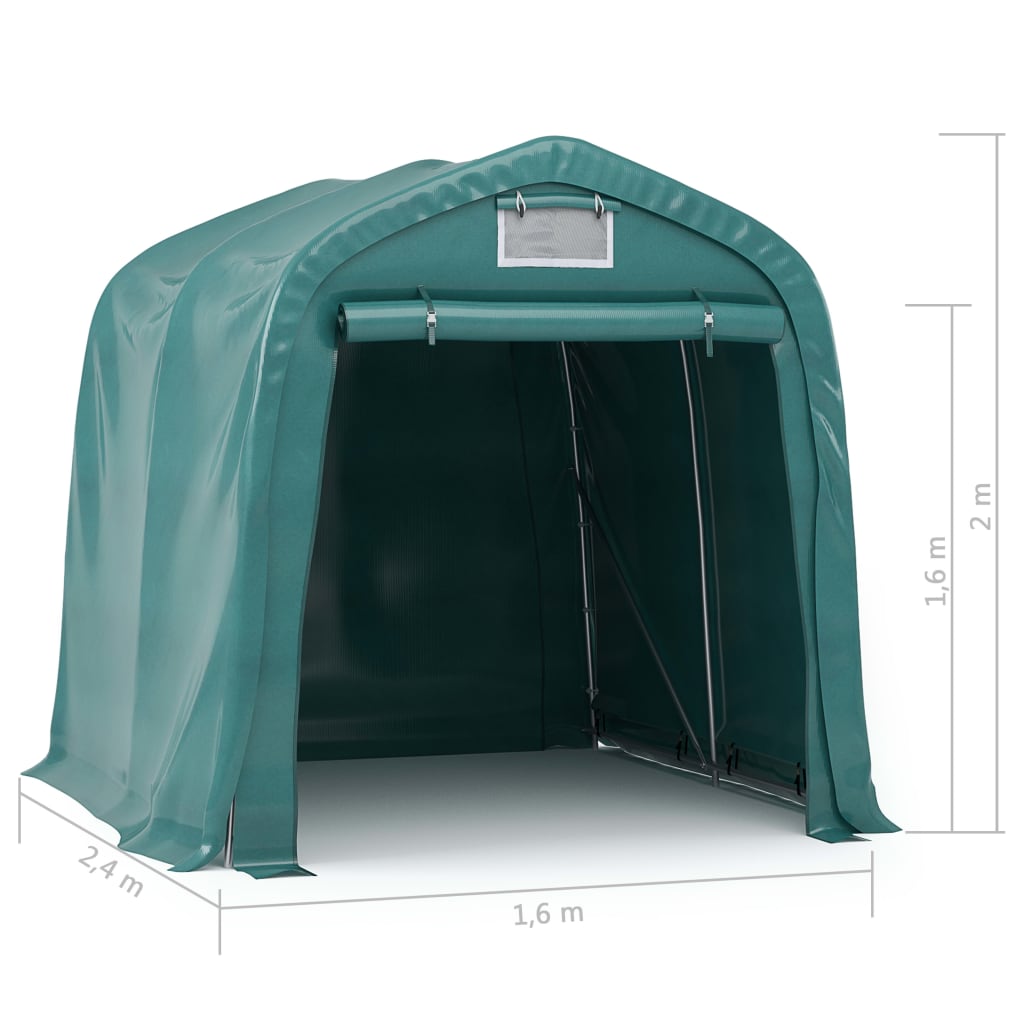 vidaXL Garagenzelt PVC 1,6x2,4 m Grün