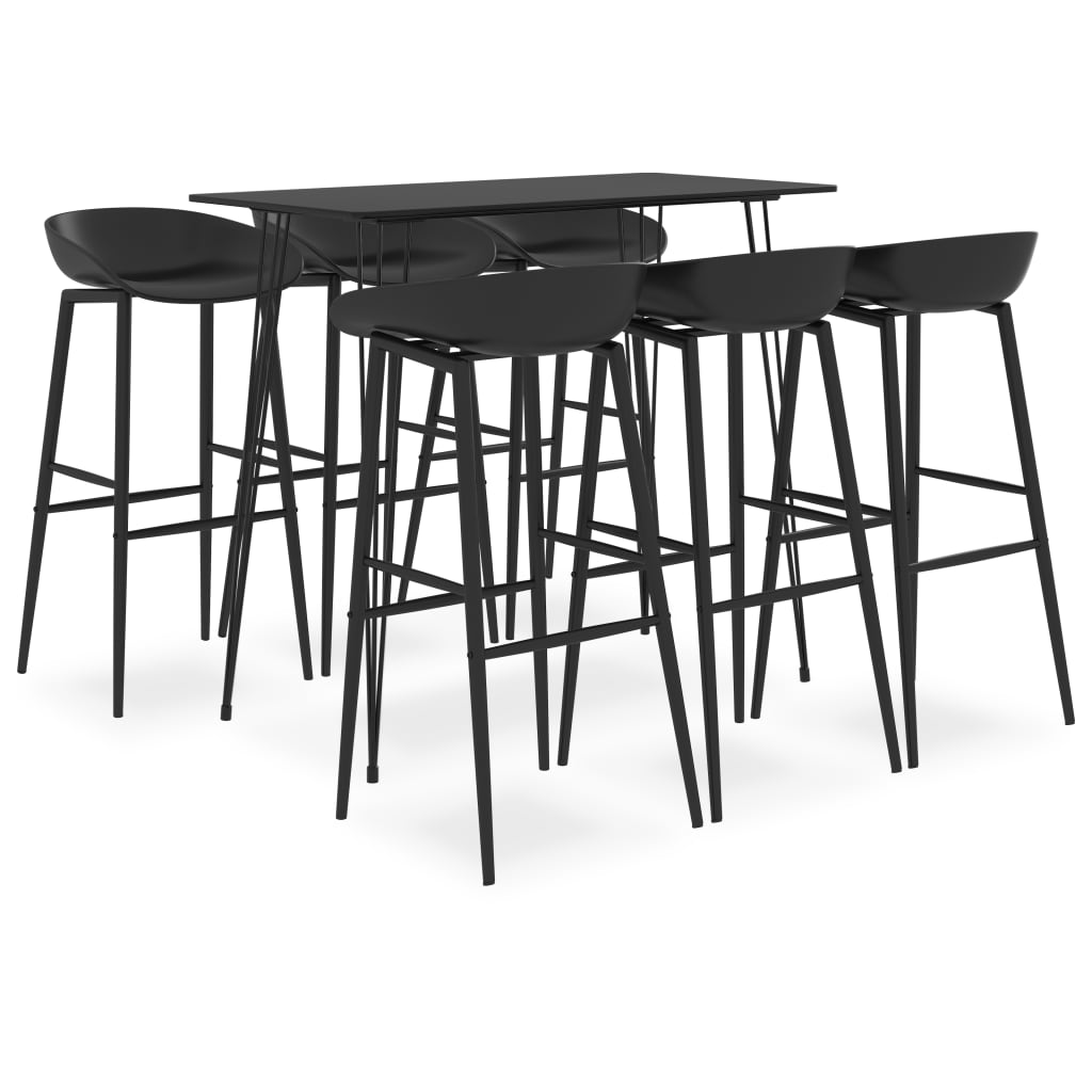 vidaXL 5-tlg. Bar-Set Schwarz