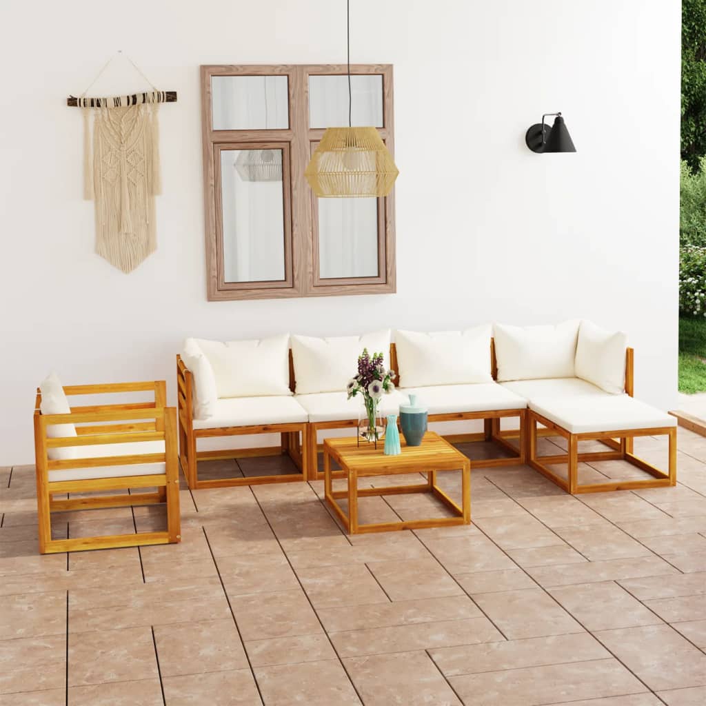 vidaXL 4-tlg. Garten-Lounge-Set mit Auflagen Massivholz Akazie