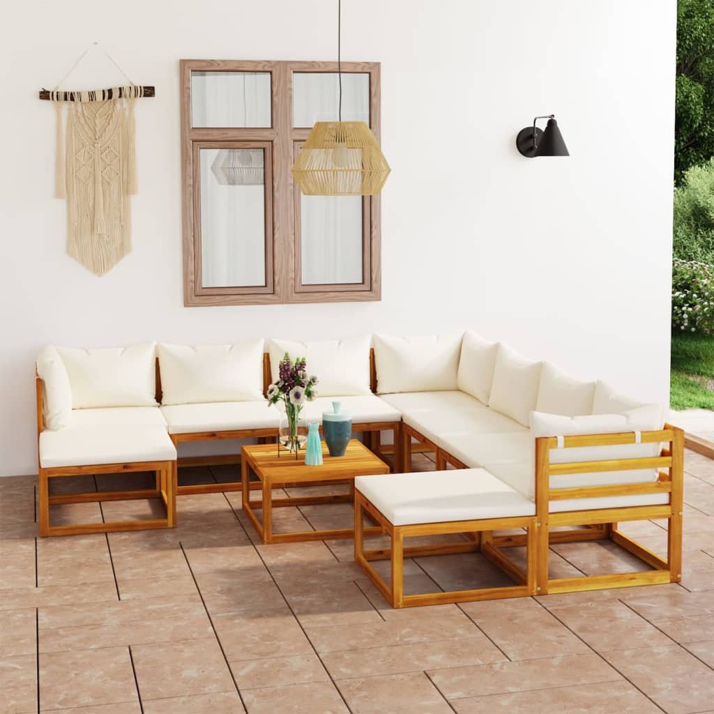 vidaXL 4-tlg. Garten-Lounge-Set mit Auflagen Massivholz Akazie