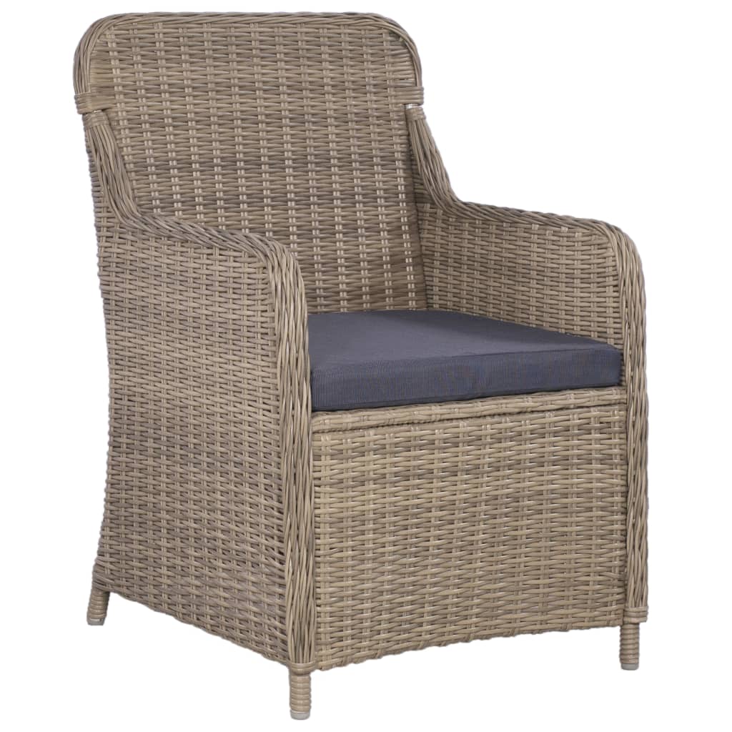 vidaXL 7-tlg. Garten-Essgruppe Poly Rattan Braun