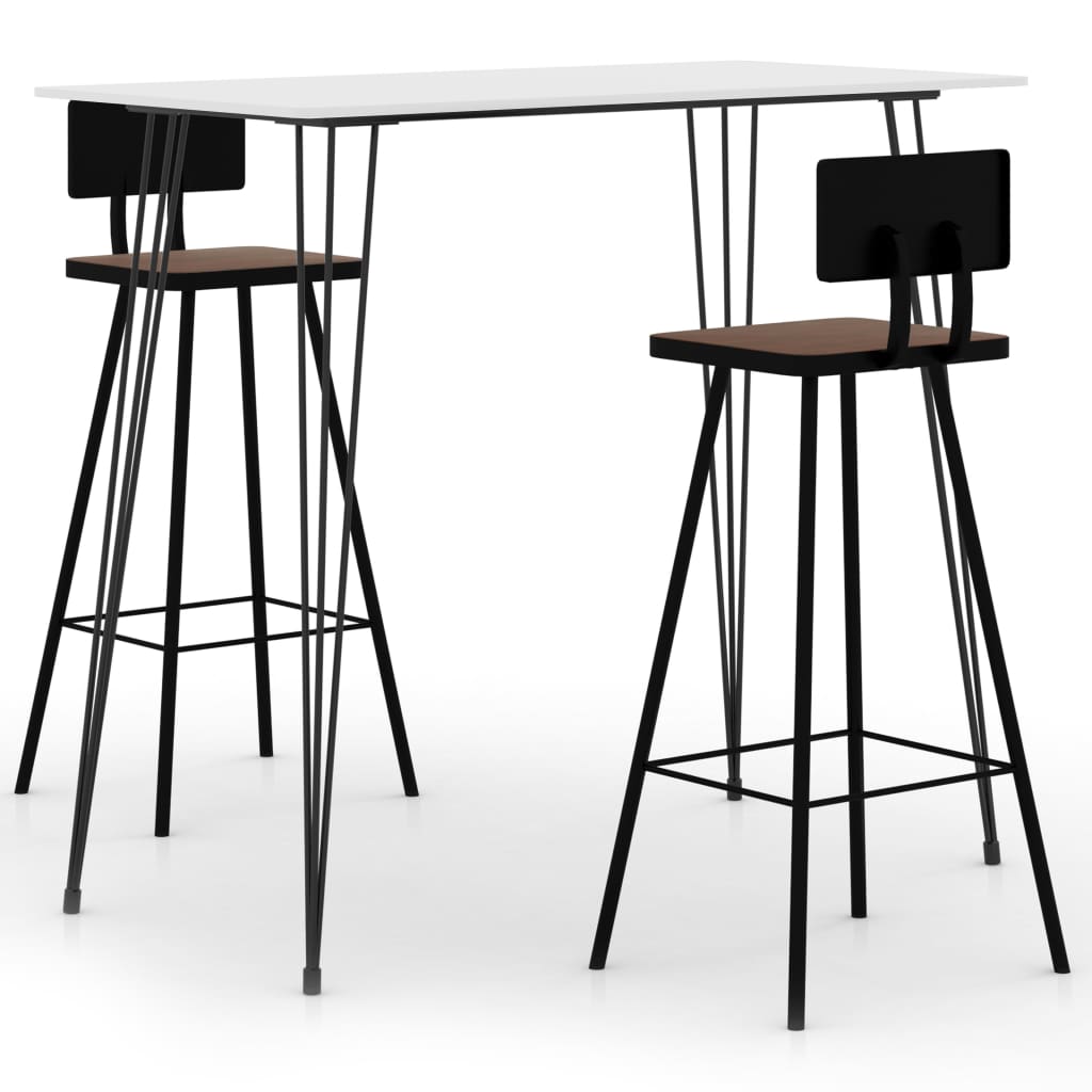 vidaXL 3-tlg. Bar-Set Schwarz