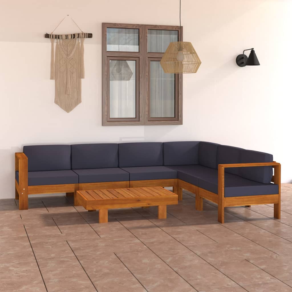 vidaXL 3-Sitzer-Gartensofa mit Cremeweißen Auflagen Massivholz Akazie