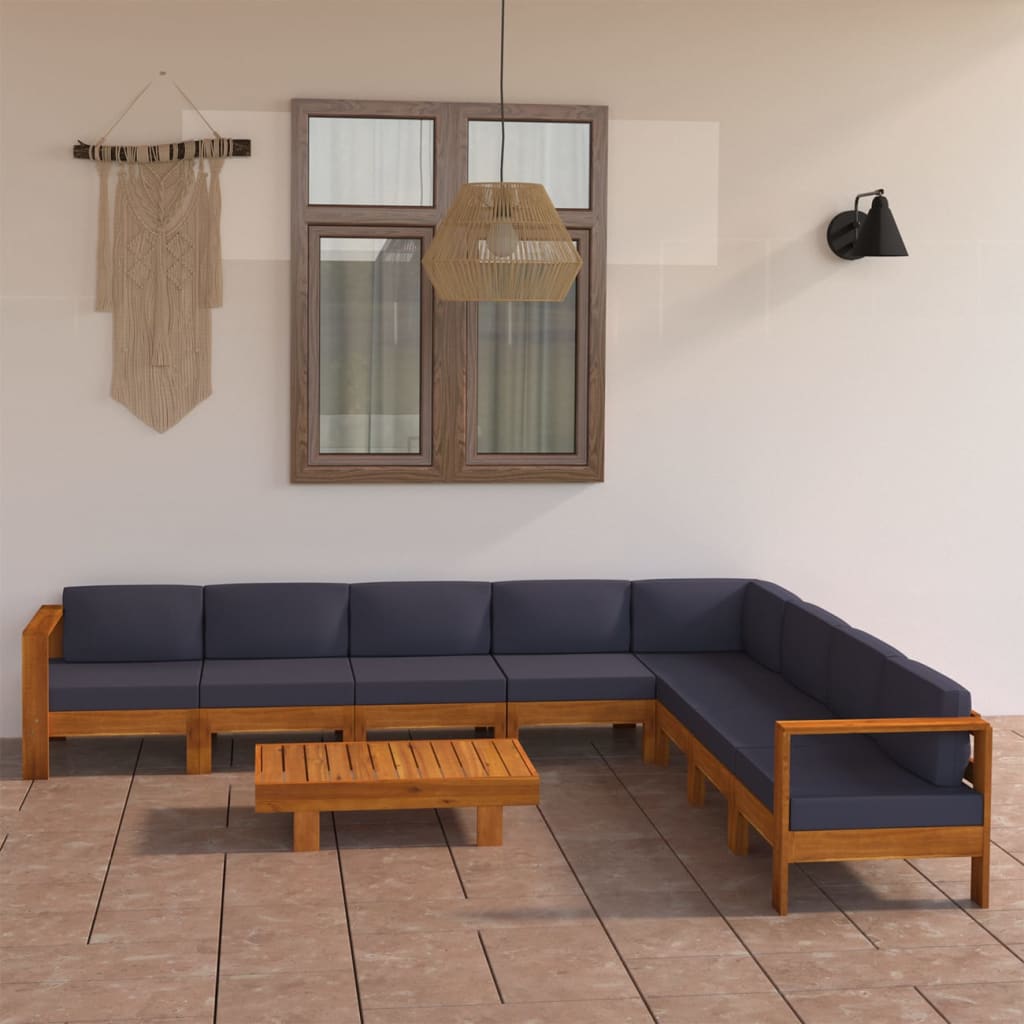 vidaXL 3-Sitzer-Gartensofa mit Cremeweißen Auflagen Massivholz Akazie