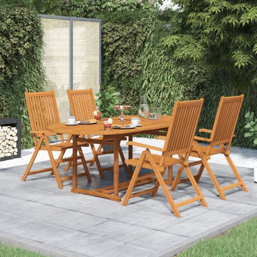 vidaXL 5-tlg. Garten-Essgruppe Massivholz Akazie 150-200 cm