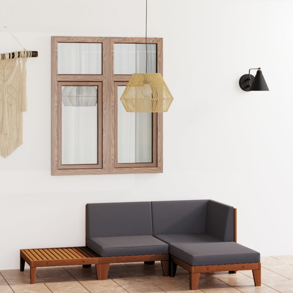 vidaXL 7-tlg. Garten-Lounge-Set mit Kissen Massivholz Akazie