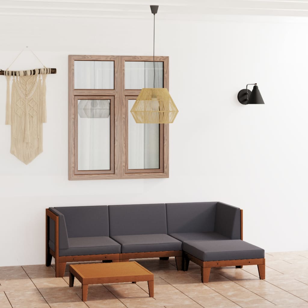 vidaXL 7-tlg. Garten-Lounge-Set mit Kissen Massivholz Akazie