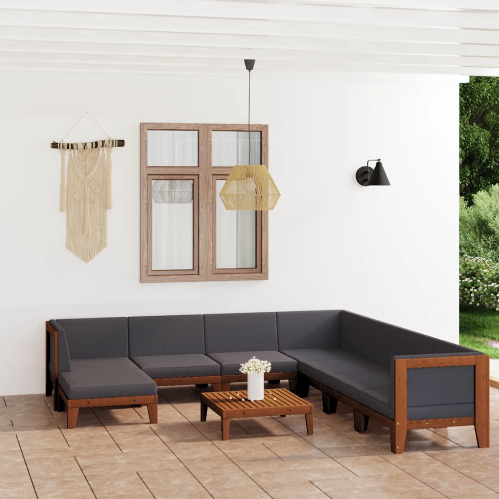vidaXL 7-tlg. Garten-Lounge-Set mit Kissen Massivholz Akazie