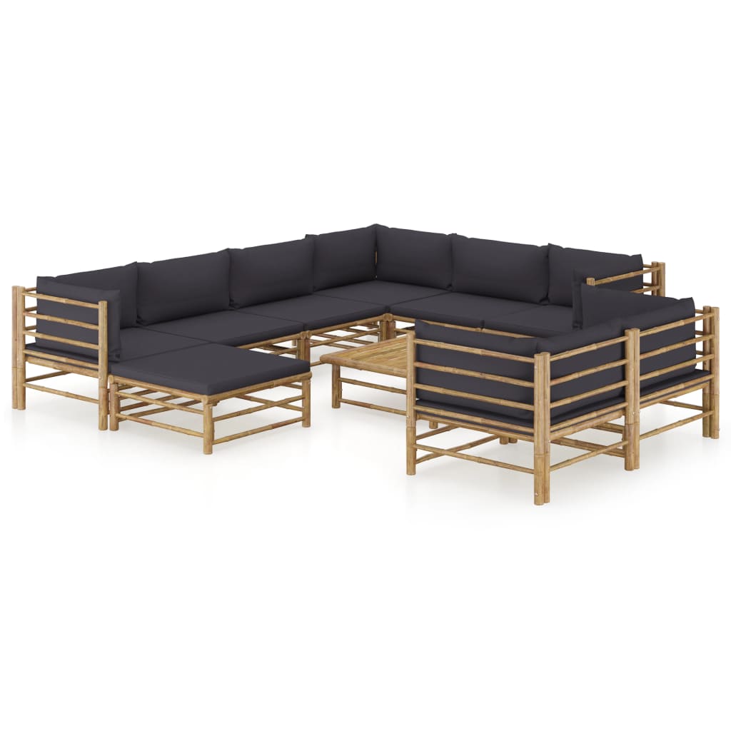vidaXL 6-tlg. Garten-Lounge-Set mit Cremeweißen Kissen Bambus