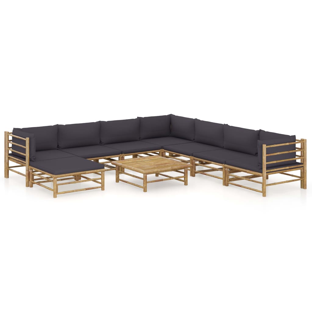 vidaXL 6-tlg. Garten-Lounge-Set mit Cremeweißen Kissen Bambus