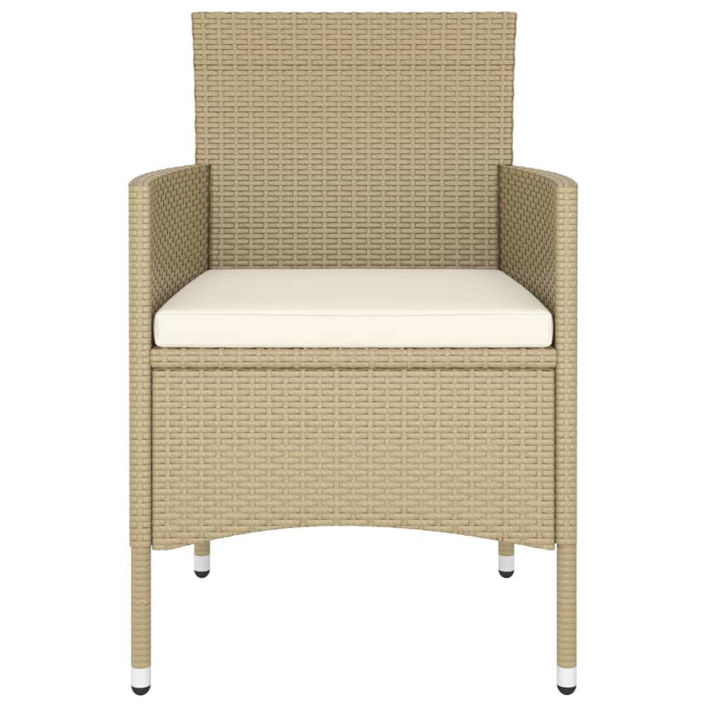 vidaXL 5-tlg. Garten-Essgruppe Poly Rattan Beige