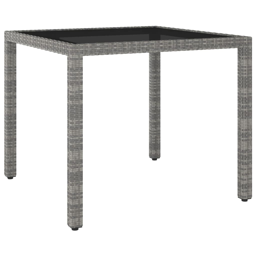 vidaXL 3-tlg. Garten-Essgruppe Poly Rattan und Hartglas Grau
