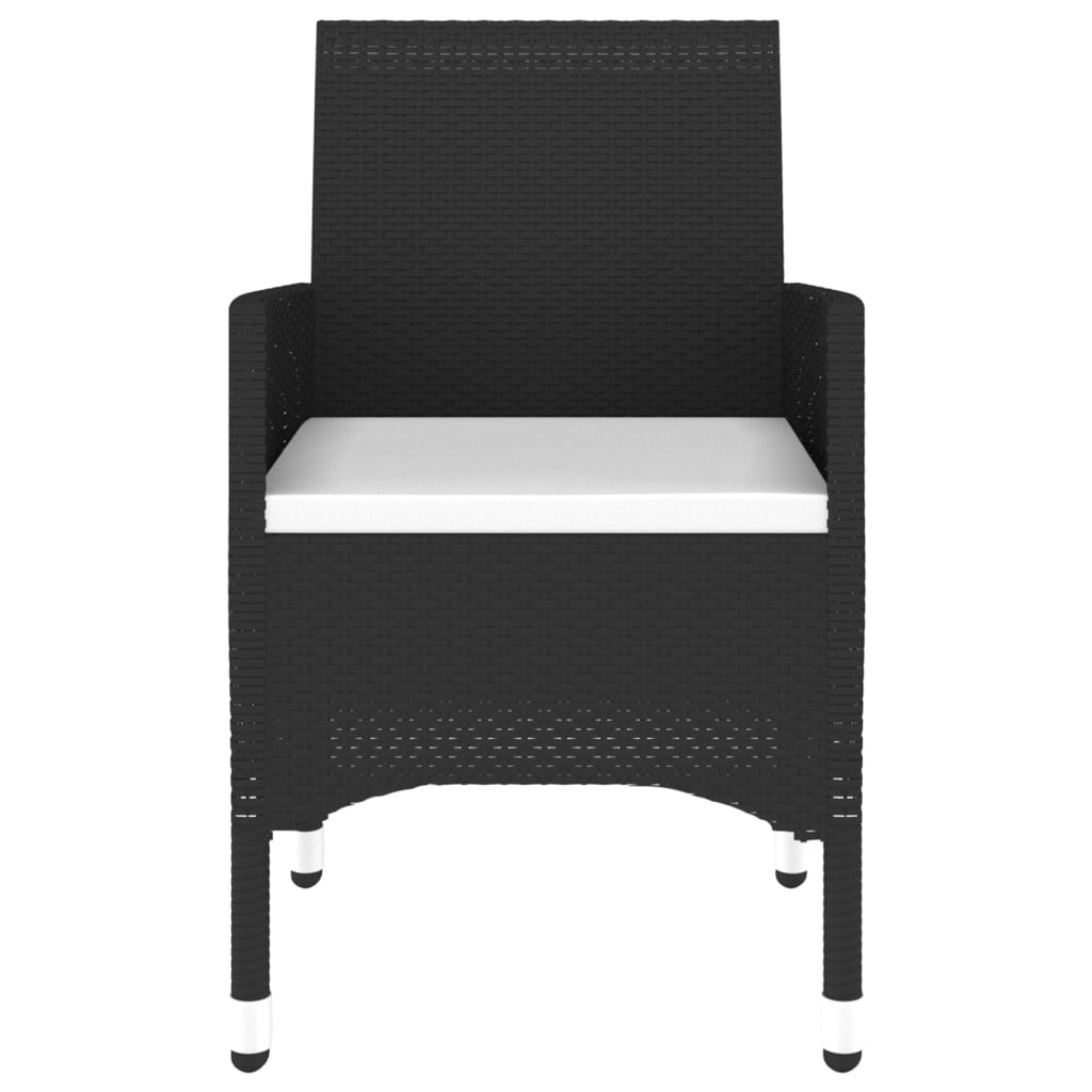 vidaXL 3-tlg. Garten-Essgruppe Poly Rattan Schwarz