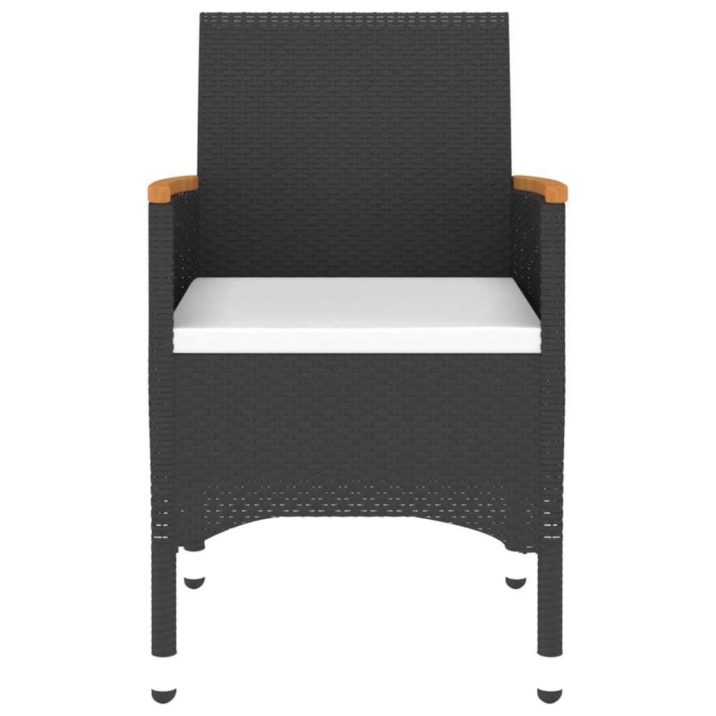 vidaXL 3-tlg. Garten-Essgruppe Poly Rattan Schwarz