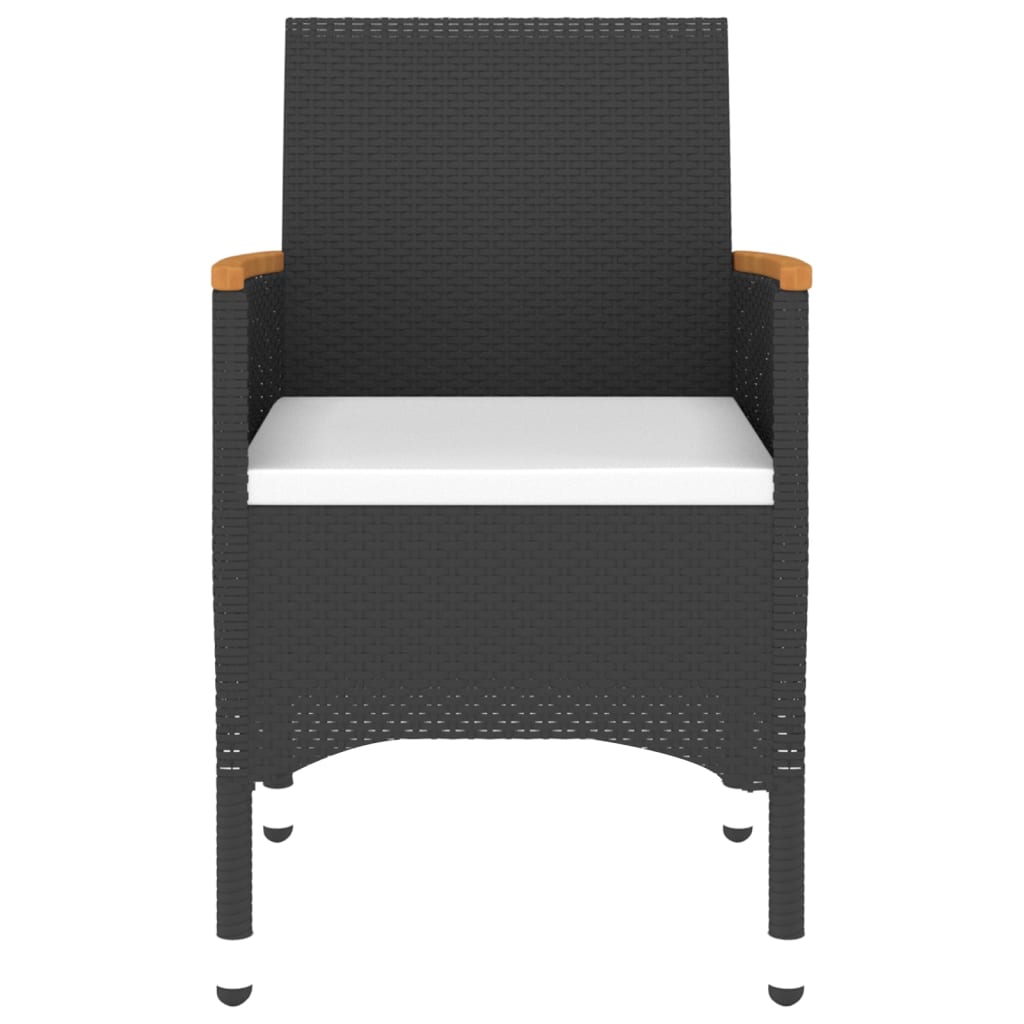 vidaXL 3-tlg. Garten-Essgruppe Poly Rattan Schwarz