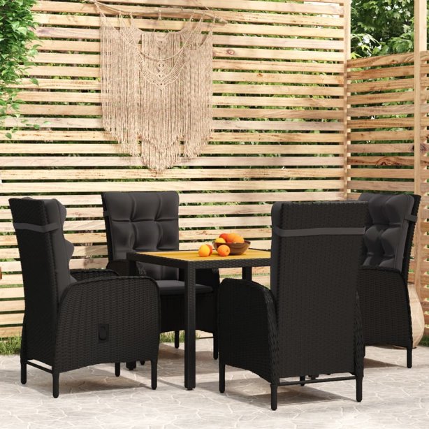 vidaXL 3-tlg. Garten-Essgruppe Poly Rattan Grau