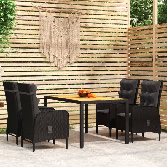 vidaXL 3-tlg. Garten-Essgruppe Poly Rattan Grau