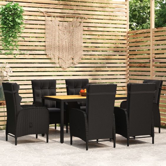vidaXL 3-tlg. Garten-Essgruppe Poly Rattan Grau