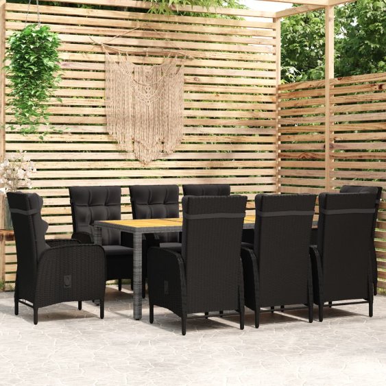 vidaXL 3-tlg. Garten-Essgruppe Poly Rattan Grau