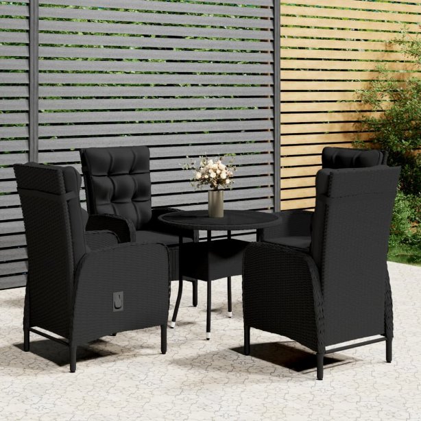 vidaXL 3-tlg. Garten-Bistro-Set Poly Rattan Grau