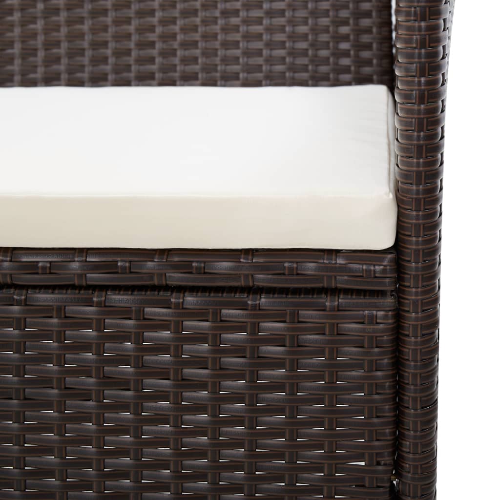 vidaXL 2-tlg. Garten-Lounge-Set mit Auflage Poly Rattan Braun