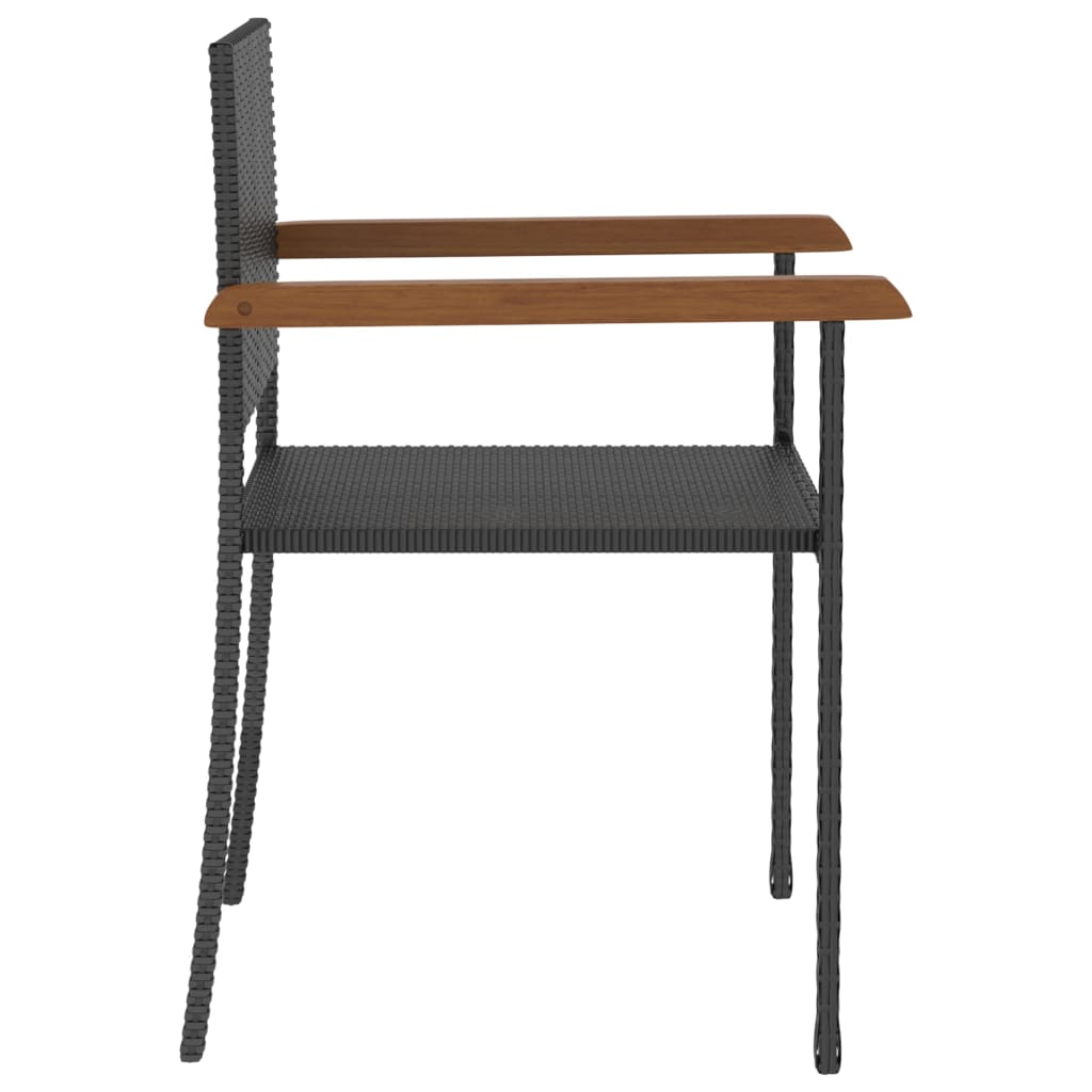 vidaXL 5-tlg. Garten-Essgruppe Poly Rattan Schwarz