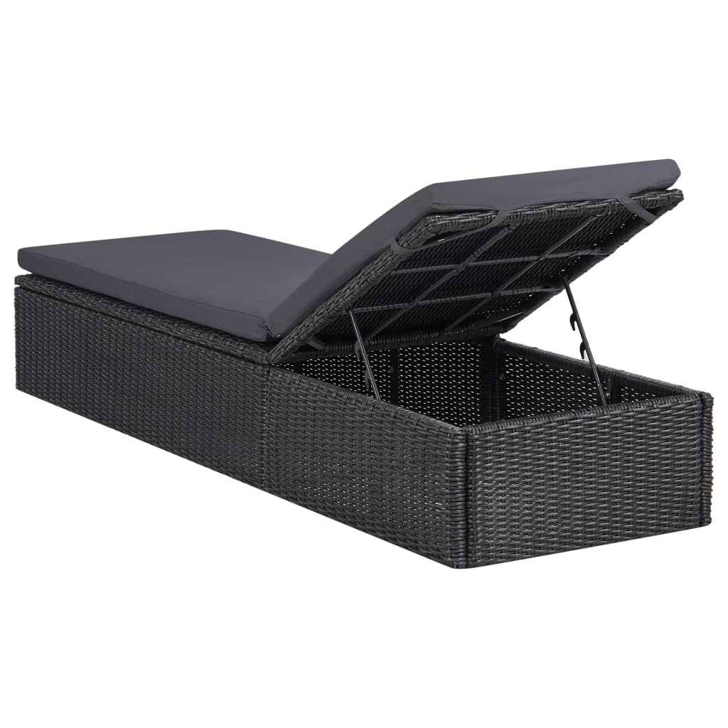 vidaXL 9-tlg. Garten-Essgruppe Poly Rattan Schwarz
