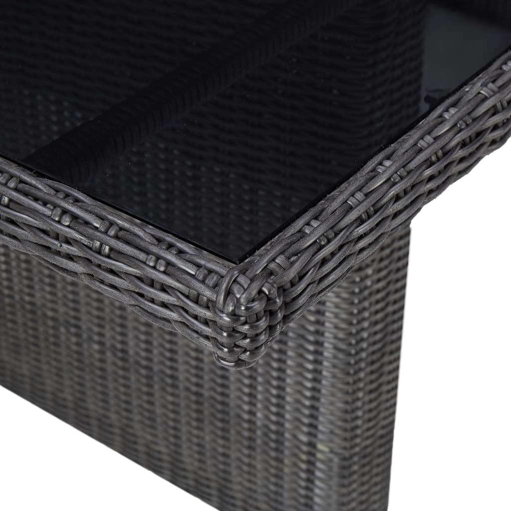 vidaXL 7-tlg. Garten-Essgruppe Poly Rattan Schwarz