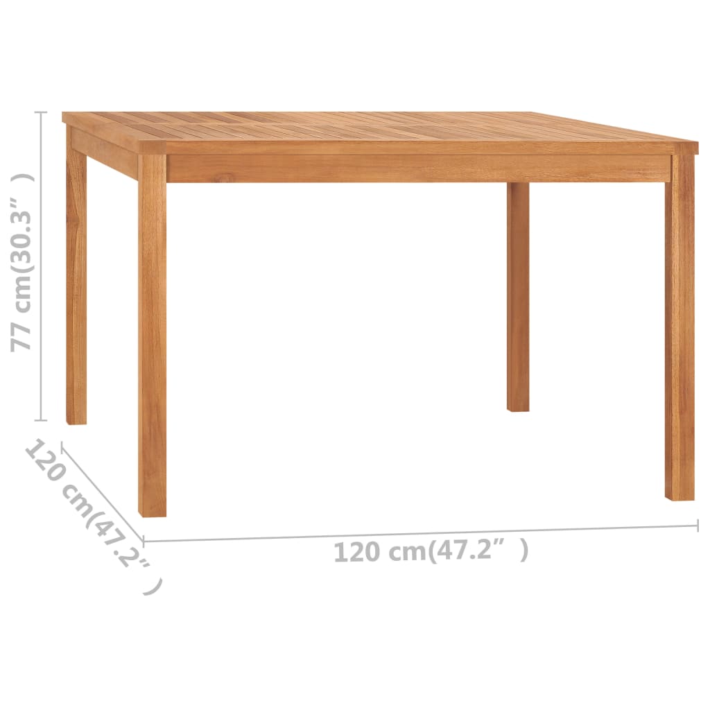 vidaXL 9-teiliges Garten-Ess-Set 120 x 120 cm Massivholz Teak