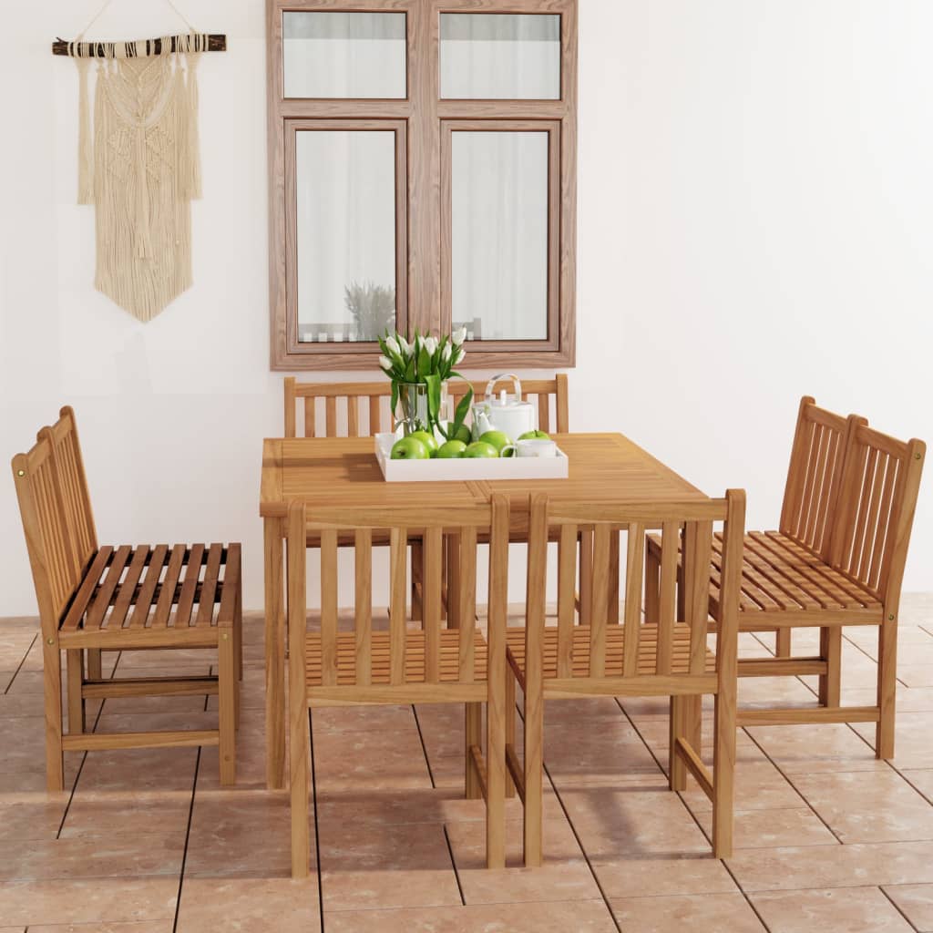 vidaXL 9-teiliges Garten-Ess-Set 120 x 120 cm Massivholz Teak