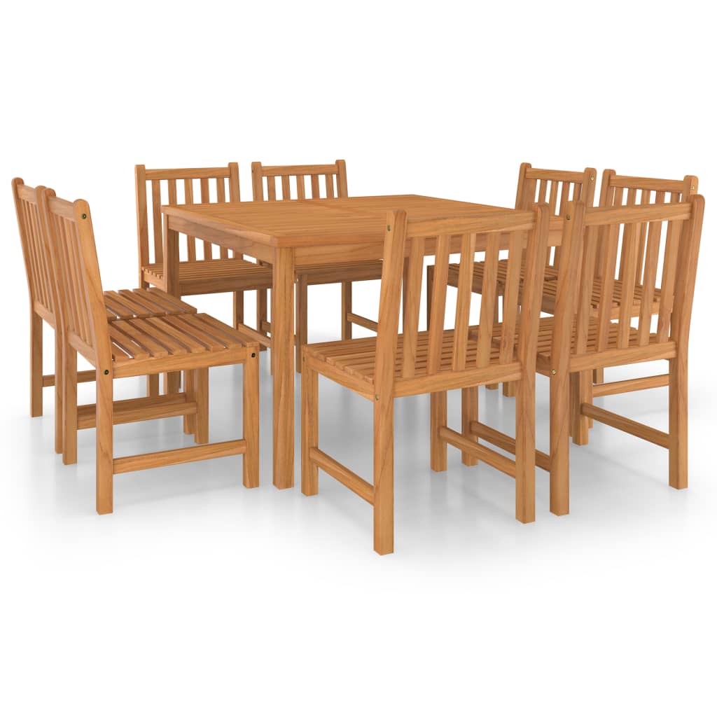 vidaXL 9-teiliges Garten-Ess-Set 120 x 120 cm Massivholz Teak