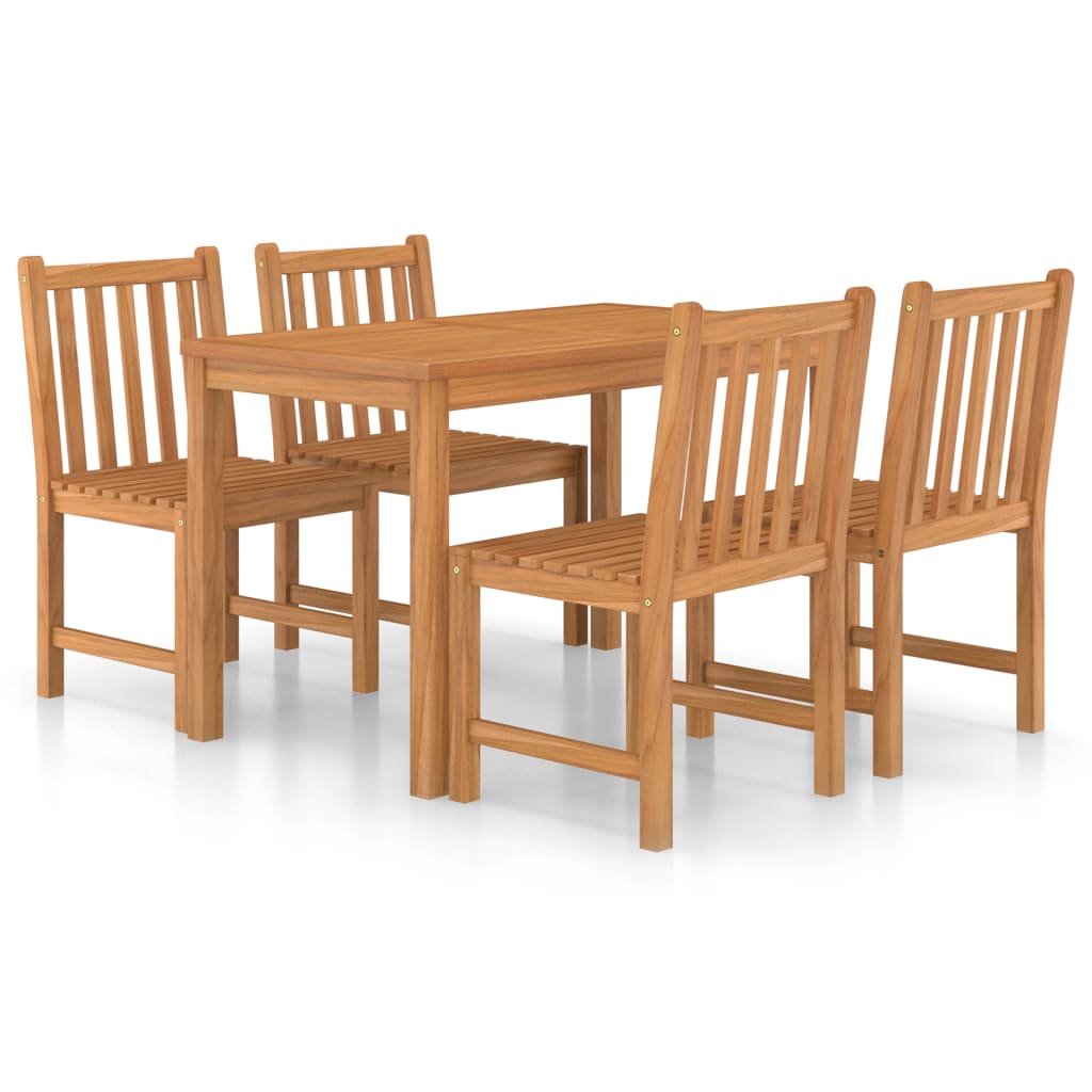 vidaXL 5-teiliges Garten-Ess-Set 120 x 70 cm Massivholz Teak