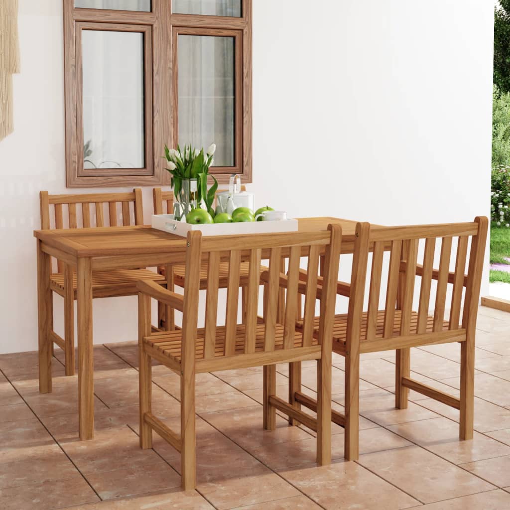 vidaXL 5-teiliges Garten-Ess-Set 180 x 90 cm Massivholz Teak