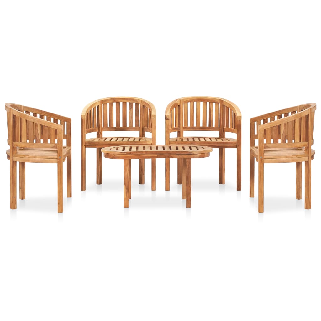 vidaXL 5-tlg. Garten-Lounge-Set Massivholz Teak