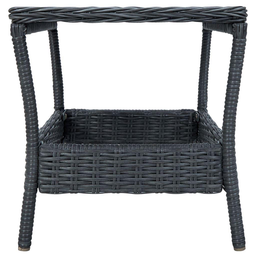 vidaXL 2-tlg. Garten-Lounge-Set mit Auflagen Poly Rattan Dunkelgrau