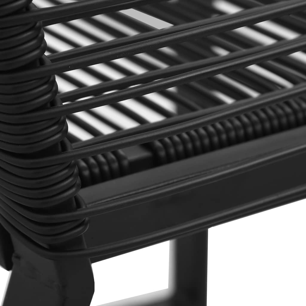 vidaXL 3-tlg. Garten-Essgruppe PVC Rattan Schwarz