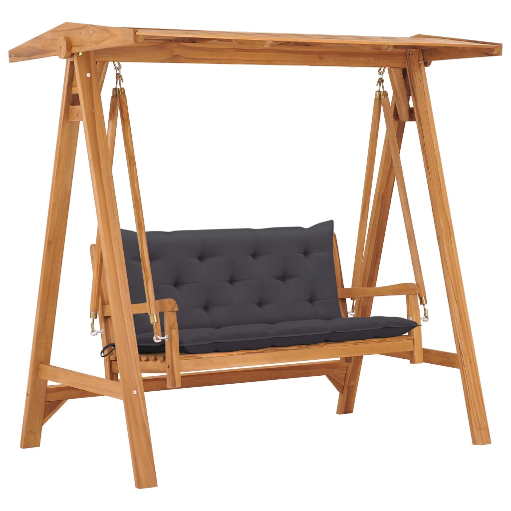 vidaXL Hollywoodschaukel mit Anthrazit Auflage 170 cm Massivholz Teak
