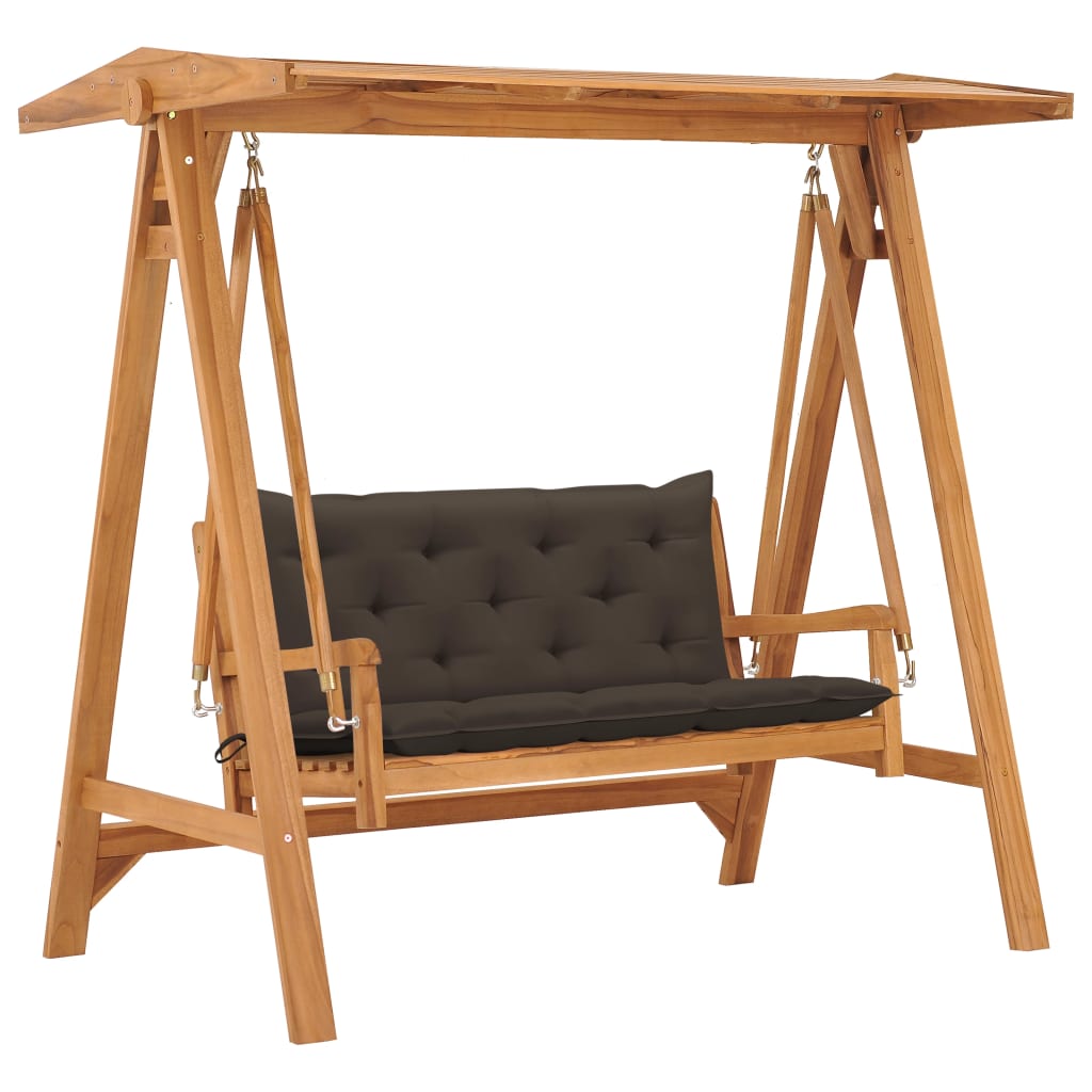 vidaXL Hollywoodschaukel mit Anthrazit Auflage 170 cm Massivholz Teak