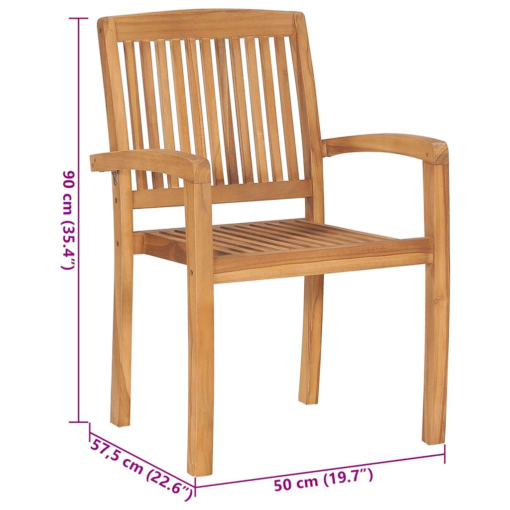 vidaXL Gartenstühle 2 Stk. mit Anthrazit Kissen Massivholz Teak