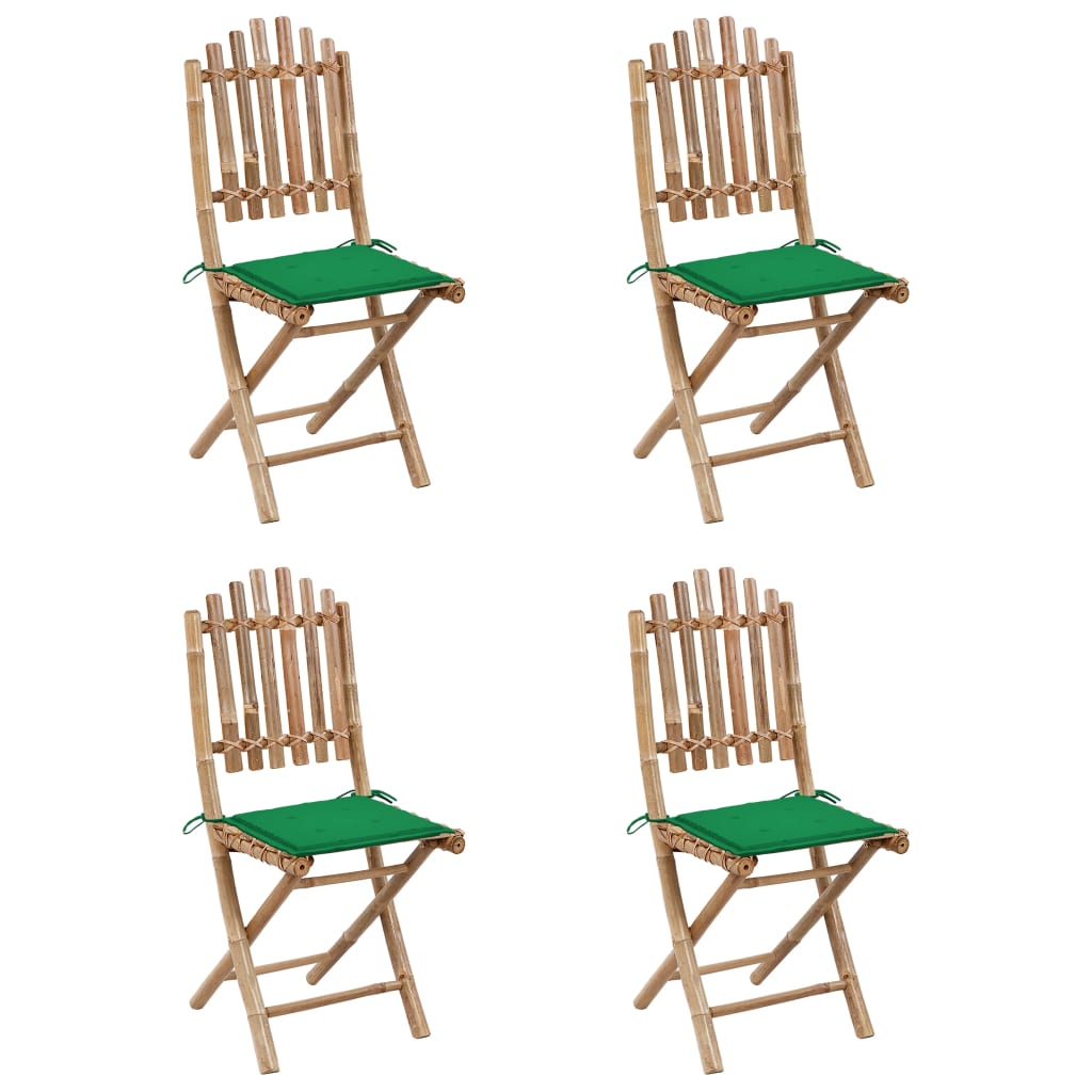 vidaXL 5-tlg. Garten-Essgruppe mit Kissen Klappbar Bambus