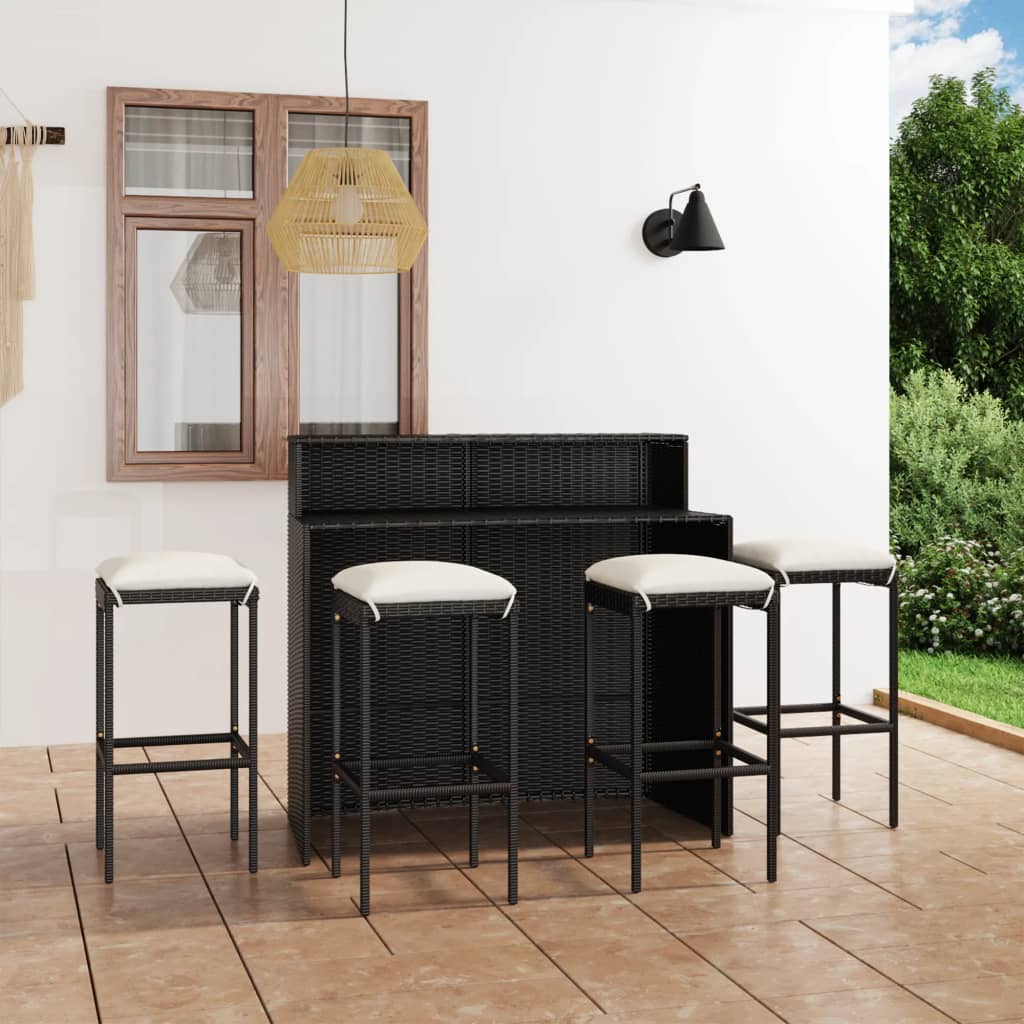 vidaXL 3-tlg. Gartenbar-Set mit Kissen Braun