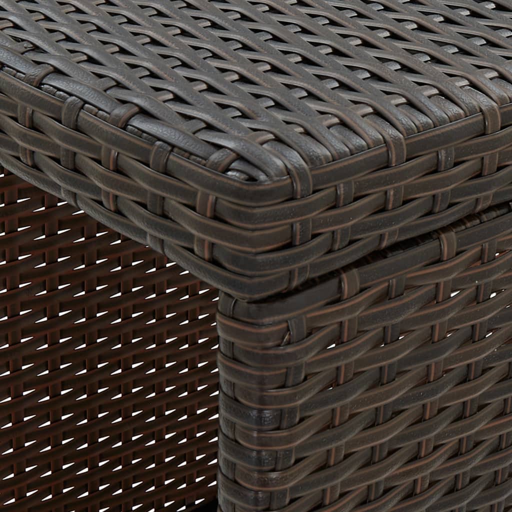 vidaXL 5-tlg. Gartenbar-Set mit Kissen Poly Rattan Braun