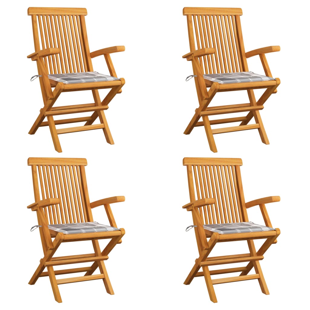 vidaXL Gartenstühle mit Anthrazit Kissen 2 Stk. Massivholz Teak