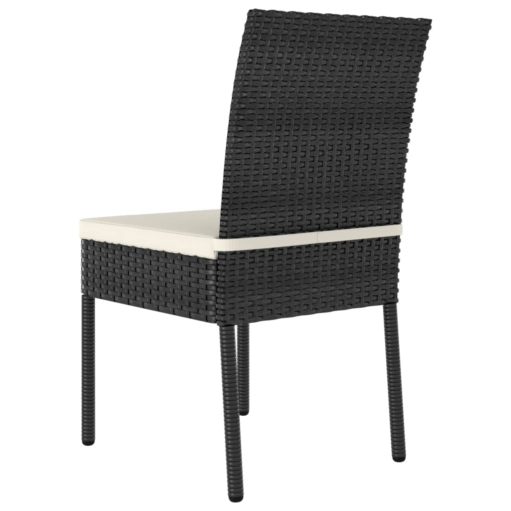 vidaXL 7-tlg. Garten-Essgruppe Poly Rattan Schwarz