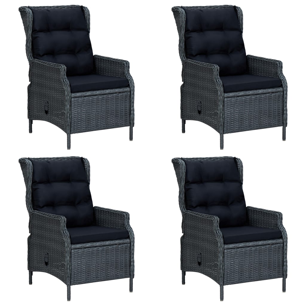 vidaXL 5-tlg. Garten-Essgruppe Dunkelgrau