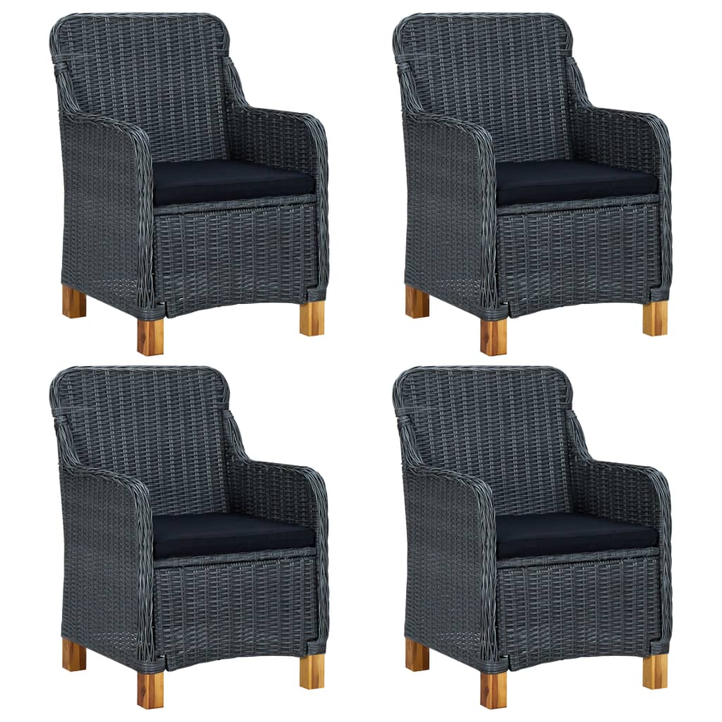 vidaXL 5-tlg. Garten-Essgruppe Dunkelgrau