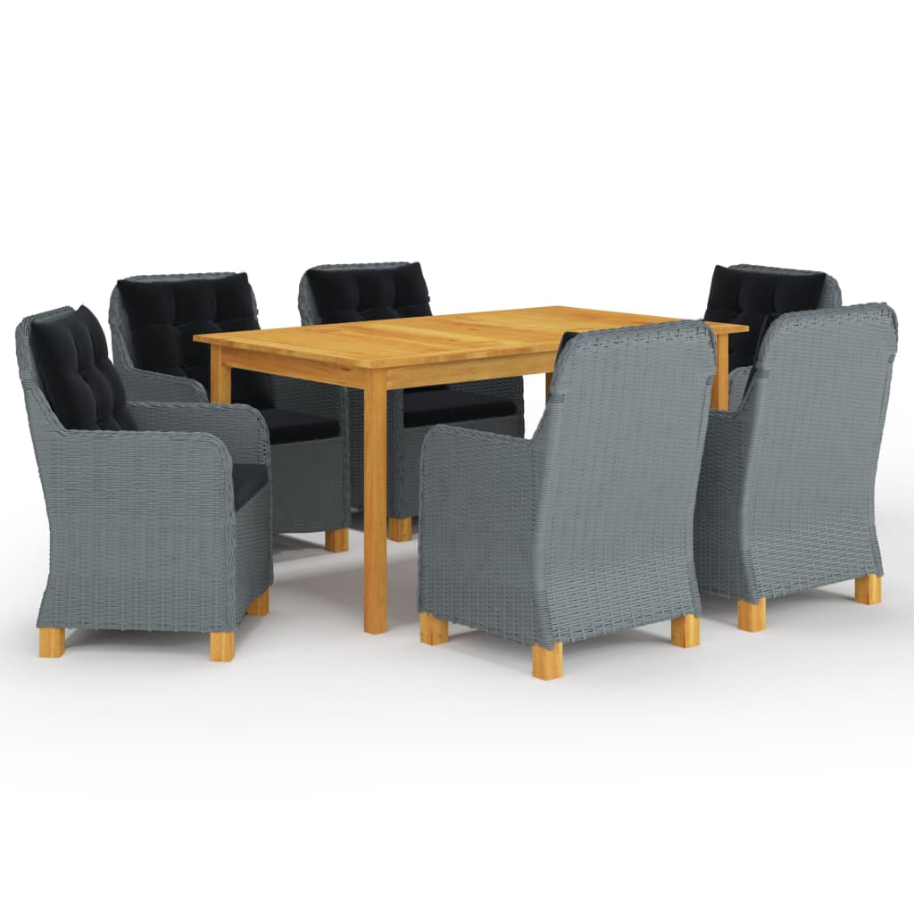 vidaXL 5-tlg. Garten-Essgruppe Dunkelgrau