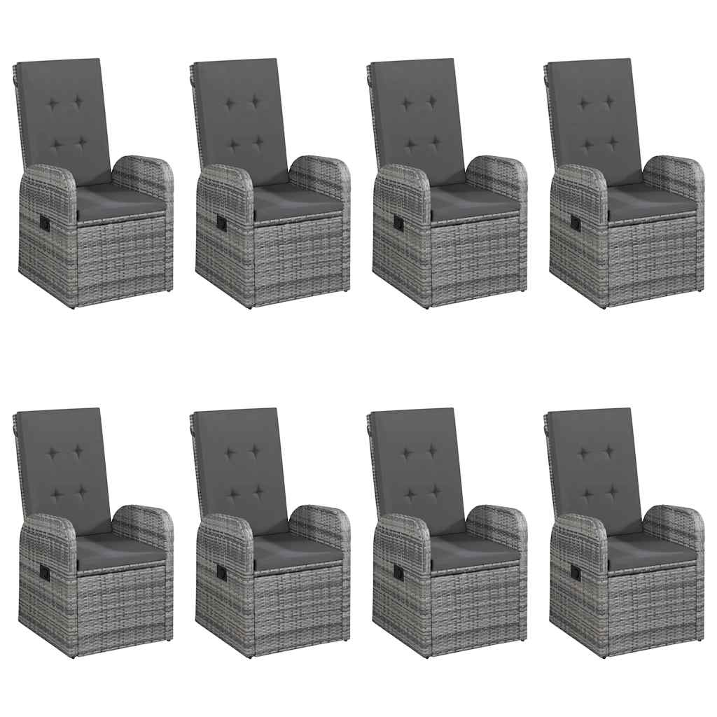 vidaXL 9-tlg. Garten-Essgruppe Grau